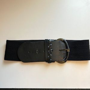 Black elastic waist belt stretch. Size L